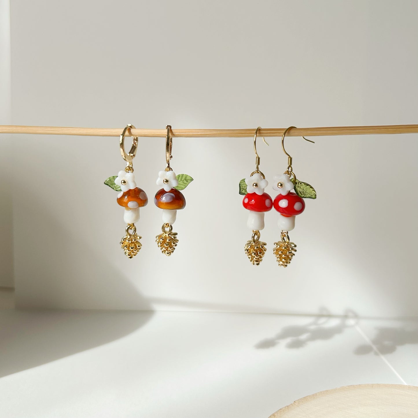 mushroom earrings