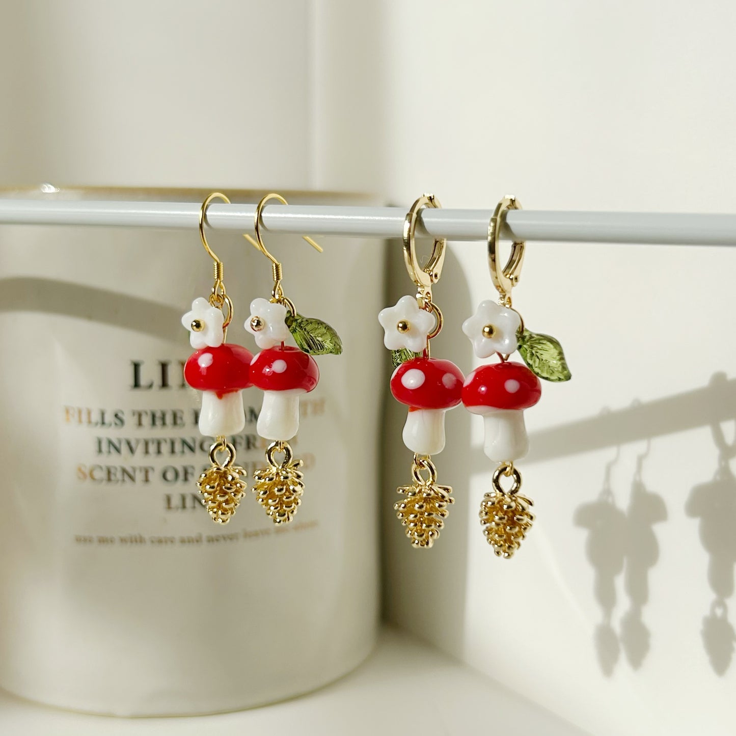 mushroom earrings