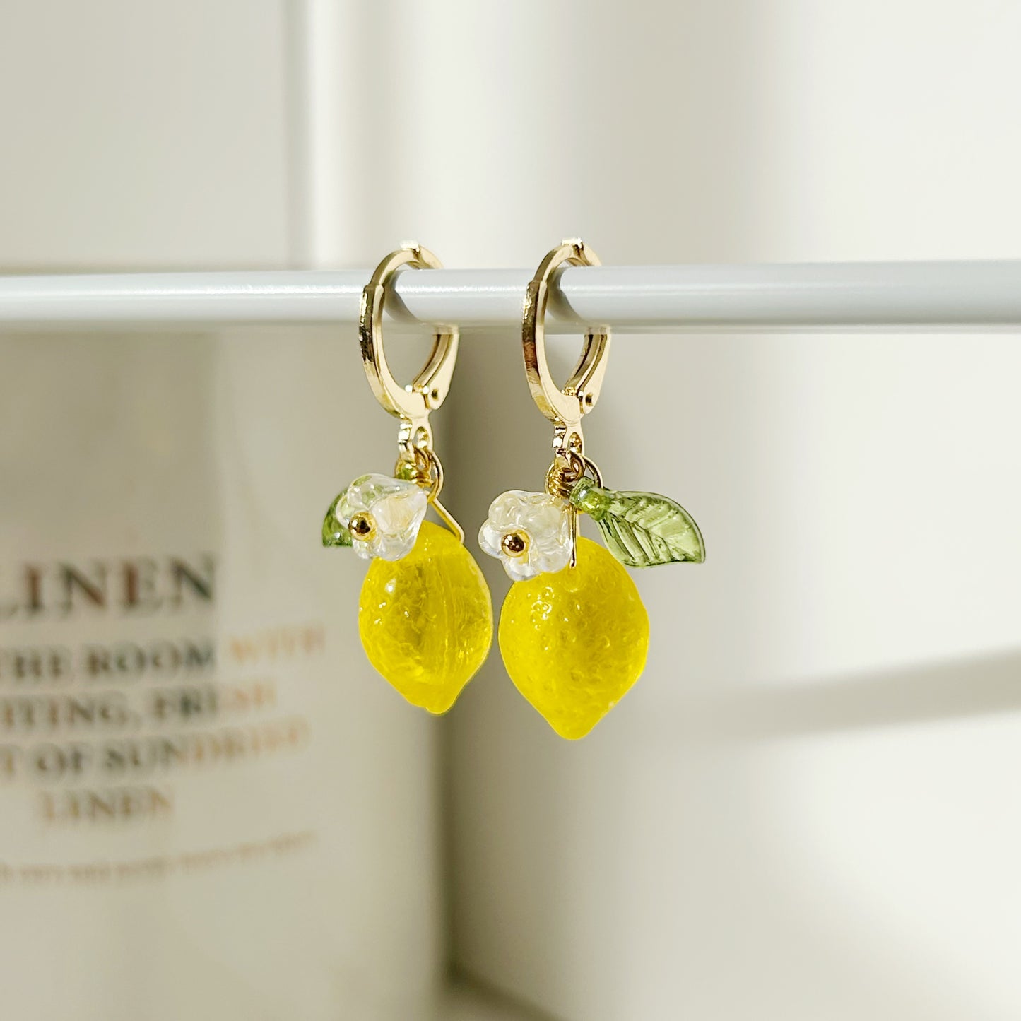 Clear lemon earrings