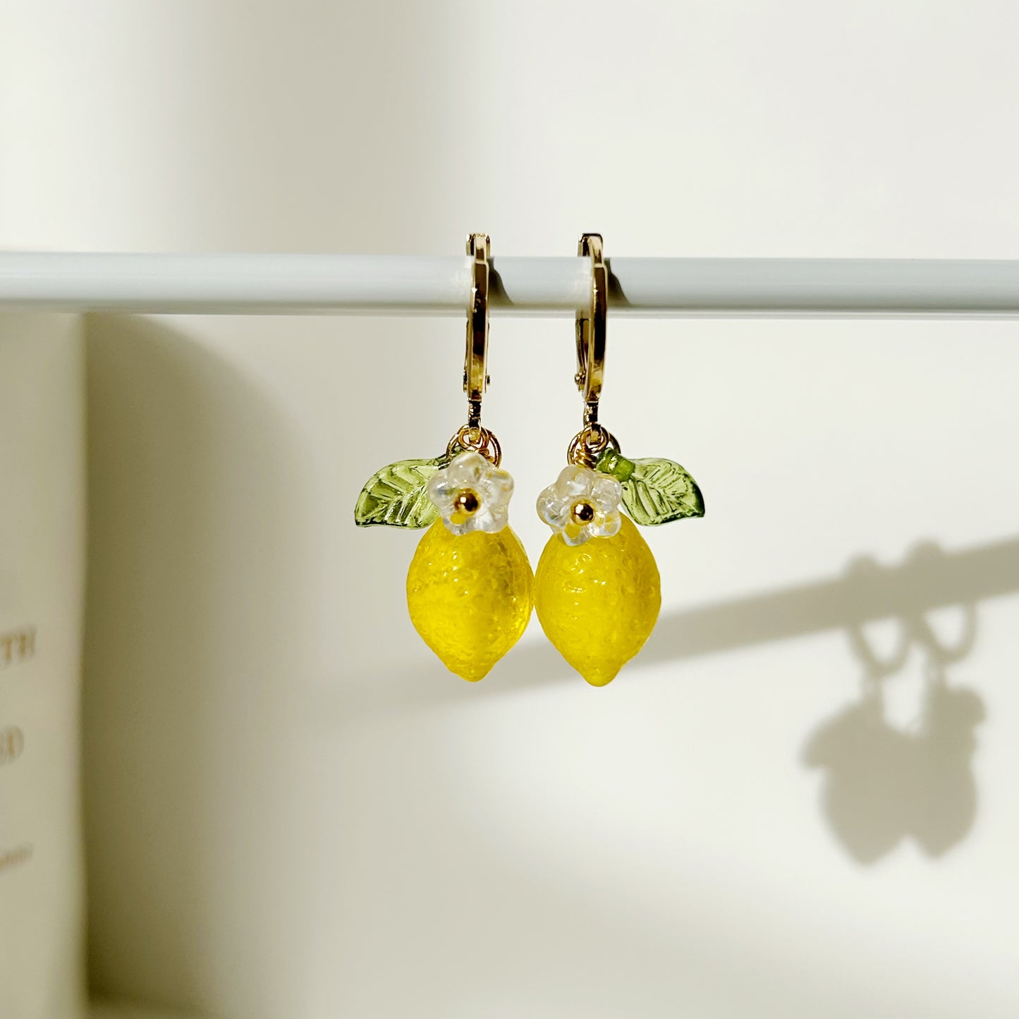 Clear lemon earrings